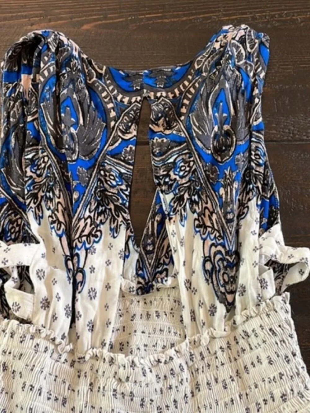 NWT Free People 'Walking Through Dreams' Fit & Flare Dress Ivory Combo/White M